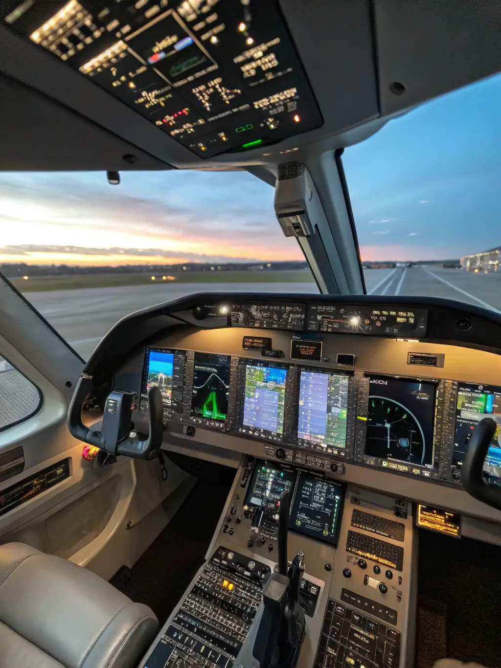 A detailed close-up shot of the instrument panel of a training aircraft at AERO CLUB DE SAINTES, showcasing the advanced technology and equipment used in pilot training.